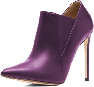 Женские модные закрытые ботильоны Pazzion с острым носком, очень высоким каблуком, вырезом V, эластичные туфли-стилеты на коротком каблуке, классические деловые и прогулочные ботинки, размеры US 4-16, Purple