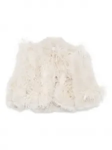 Куртка с отделкой из перьев Elie Saab, белый