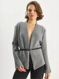 Bianco Lucci Вязаный кардиган в темно-сером цвете