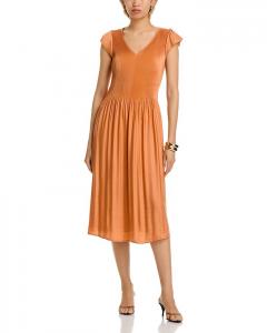 Платье миди с рукавами-крылышками T Tahari, оранжевый