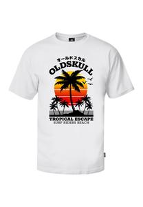 Рубашка Oldskull Wrldvibe Palmtee, белый