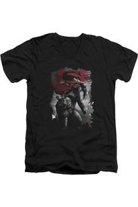 Футболка / футболка из хлопка премиум-класса с коротким рукавом и V-образным вырезом для взрослых Batman V Superman Choke Gildan, черный