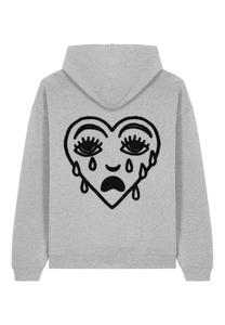 Толстовка CRYING HEART BACK EMBROIDERY UNISEX - Hoodie Mira Paris, серый