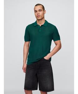 (U) Текстурированная вязаная крючком рубашка-поло