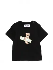 Футболка с короткими рукавами и графичным принтом Moschino Kids, черный