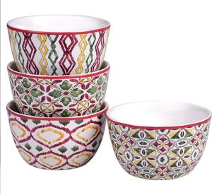 Certified International Napa десертные пиалы 13.3 x 7.6 см 623 г, набор 4 шт, ассорти дизайнов, мультиколор