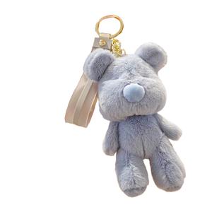 Плюшевый кулон с медвежонком из серии Candy Color Bowl, серо-голубой