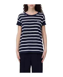 Полосатая хлопковая футболка с карманом Barbour, синий