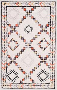 Ковер SAFAVIEH, 77 x 122 см, Bellagio Collection, Ivory & Multi, ручной работы из шерсти в стиле бохо, идеален для помещений с высокой проходимостью: прихожая, гостиная, спальня (BLG548A)