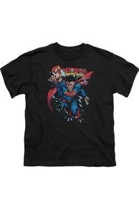 Футболка с коротким рукавом "Старик Кал" для детей Superman Gildan, черный