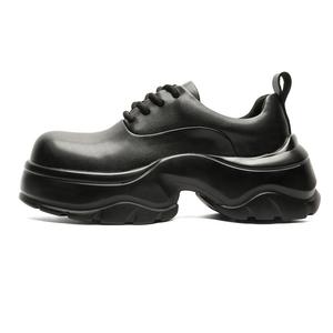 WEISHIBANGWEI Мужские повседневные кожаные туфли черные с увеличенной высотой, цвет Black Height Increasing