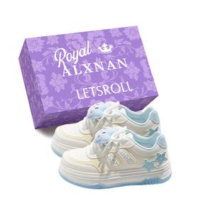 Alxnan Низкие женские кроссовки для скейтбординга синего цвета