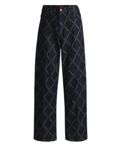 Широкие джинсы с логотипом Stack Hugo, синий