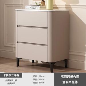 Mikemijia Комод 60 см для гостиной и спальни в стиле минимализм на высоких ножках, 3 ящика, цвет khaki gray, установка на месте