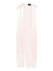 Платье миди без рукавов с отделкой из ленты Simone Rocha, розовый