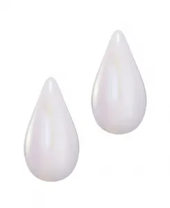 Скульптурные серьги-гвоздики в форме капли из культивированного жемчуга Adornia, white
