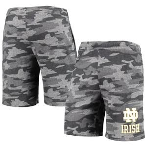 Мужские шорты Concepts Sport Угольно-серый Notre Dame Fighting Irish Camo Backup Terry Jam Lounge Shorts