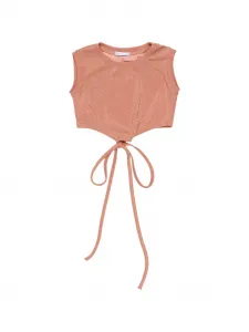 Укороченный топ на завязках Miss Grant Kids, бежевый