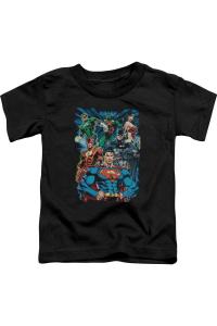 Футболка с коротким рукавом для малышей "Лига справедливости Америки: Правосудие свершилось" Gildan, черный