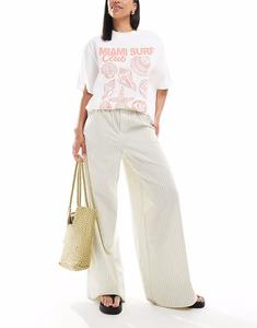 Брюки в полоску цвета сливочного масла Asos Design