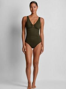 Купальник Lauren с кружевной вставкой спереди Ralph Lauren, Olive Green