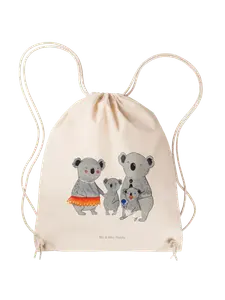 Спортивная сумка Mr & Mrs Panda Sportbeutel Koala Familie ohne Spruch, кремовый