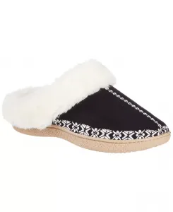 Женские клоги Clara с вышивкой из микротерри Isotoner Signature, черный