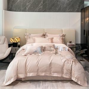 CAIMIAO Комплект постельного белья из египетского хлопка с вышивкой пионов