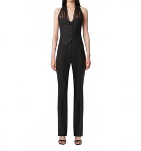 Прямые брюки с кружевными вставками в черном цвете Nina Ricci