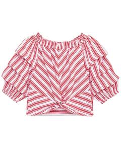 Habitual Jagger Топ с присборенными рукавами, красный