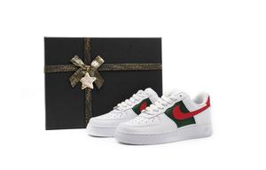 Nike Кроссовки для скейтбординга Air Force 1 Low Top унисекс белые красные зеленые