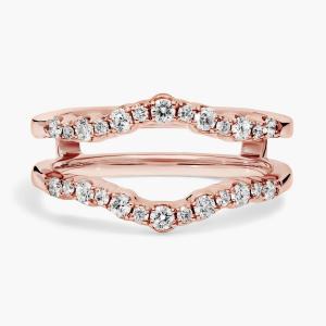 Вставка с изогнутым бриллиантом Crescendo из розового золота 14 карат (3/8 карата, двойной). Blue Nile