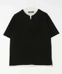 Объемная футболка JQD с имитацией многослойного выреза-«ключницы» Union Station, цвет Black