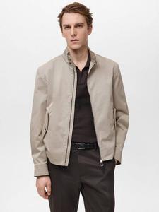 Куртка с молнией из смесового хлопка с тальком Mango, Natural White