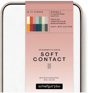 Простыня Schlafgut "Soft Contact", 100% органический хлопок 120-130х200 см, 1 шт., цвет Sand Light