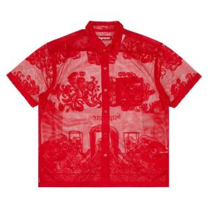 Рубашка Supreme Last Supper Lace Short-Sleeve Shirt, Red
