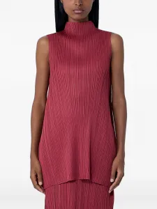 Плиссированный топ со стойкой Pleats Please Issey Miyake, красный