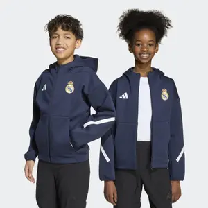Детская куртка Himno Real Madrid CF 2025-2026 Z.N.E. adidas, синий