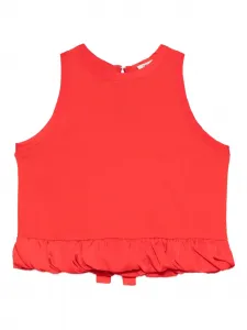Топ с круглым вырезом и оборками Sandro, красный