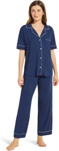 Пижамный комплект Gisele со штанами и короткими рукавами Eberjey, цвет Navy/Ivory