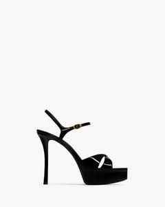 Босоножки на платформе DEBBIE из лакированной кожи Saint Laurent, черный