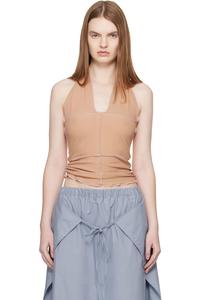 Baserange Бежевый топ-халтер цвета пепла