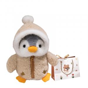 Плюшевая кукла милый пингвин высота 28см/35см/45см OU DI PIG, Brown+Bear Shopping Bag