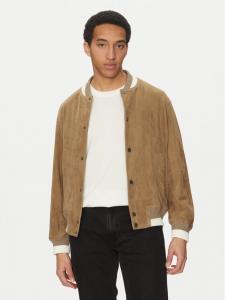 Кожаная куртка relaxed fit Ledam 50534326 Hugo, бежевый