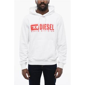 Хлопковая толстовка с капюшоном S-GINN с градиентным принтом Diesel, White