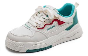 Прочные дышащие низкие скейтбордские туфли женские бежево-зеленые HUANQIU