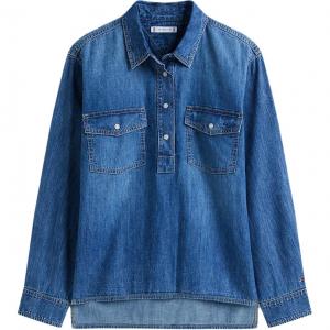 Tommy Hilfiger Рубашка Women's Denim Blue Wide spread Collar Denim