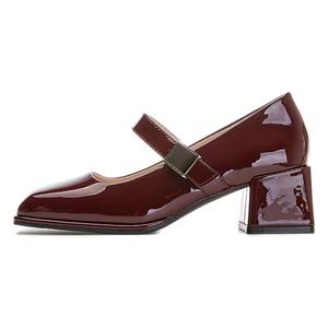 Туфли-марджери на массивном каблуке 5 см POOQ, Burgundy