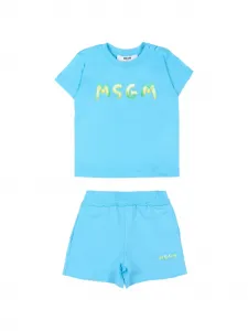 Комплект из футболки и шорт с логотипом MSGM Kids, синий