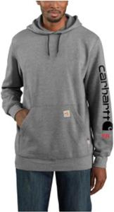 Толстовка Carhartt Men's Flame Resistant Force Loose Fit Midweight Logo Sleeve Graphic, Granite Heather
